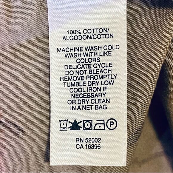 DKNY brown pleated print cotton knee length skirt - Picture 8 of 8